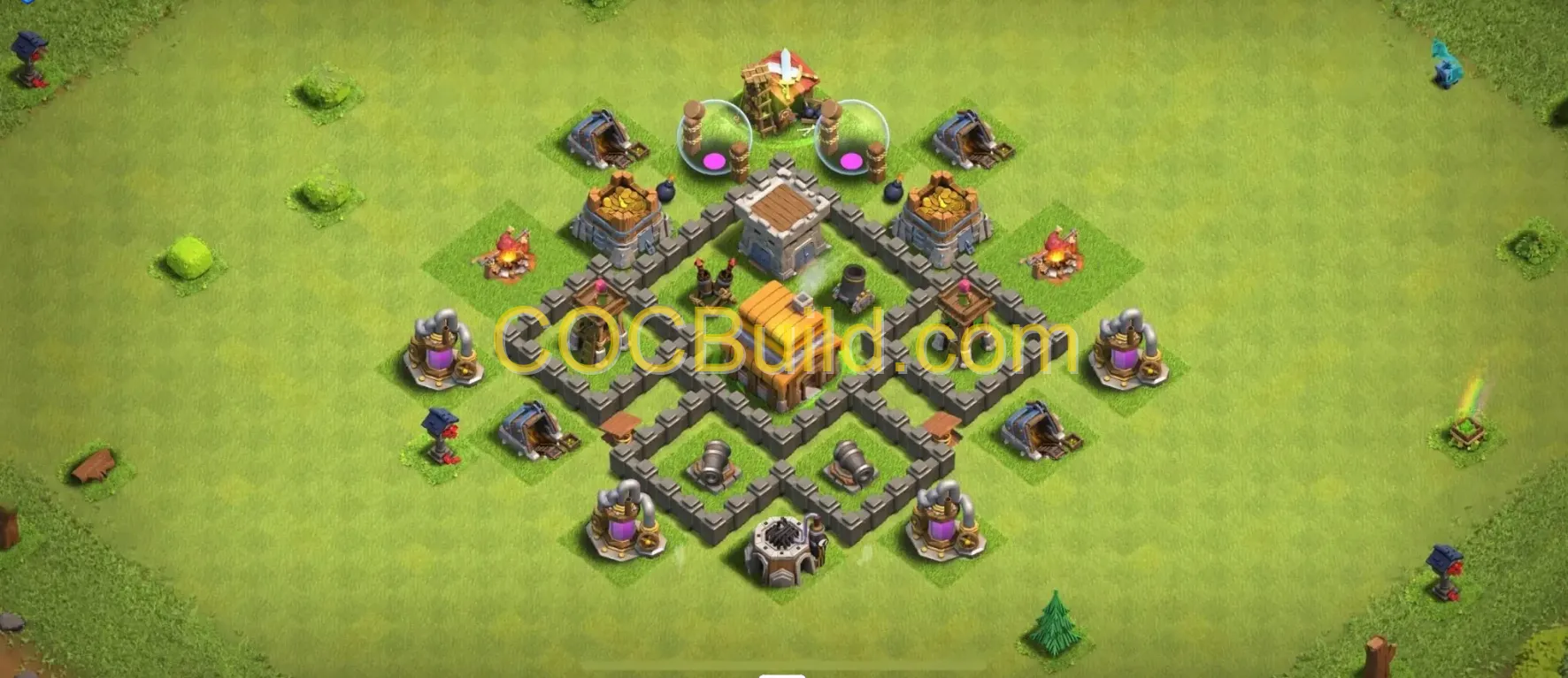 Town Hall Level 4 Defense Base
